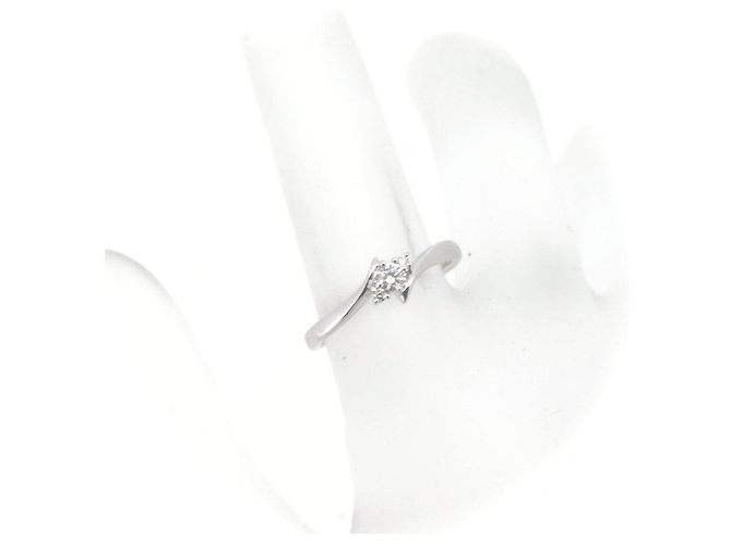 Autre Marque Gebrauchter 4°C Diamantring K18WG Weißgold Größe 10 - Ansicht 4