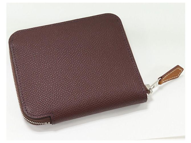 Monedero compacto de seda Azap de Hermès en Epsom Roja - vista 2