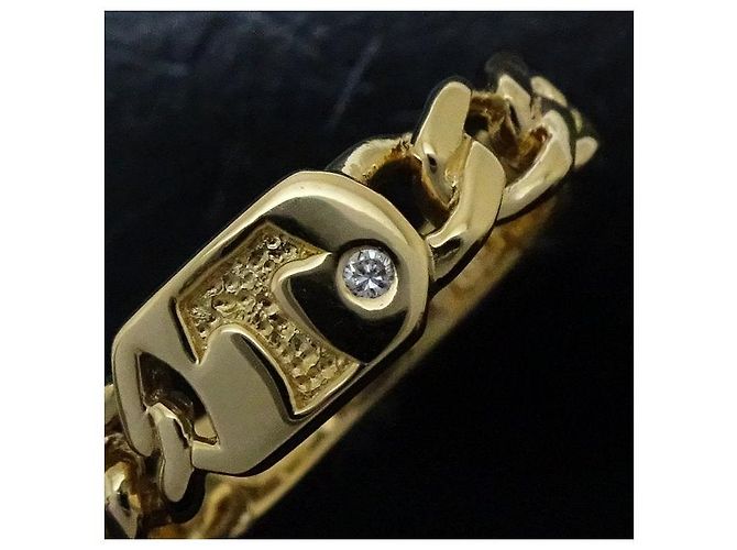 Autre Marque Initial T Diamond Ring K18YG Yellow Gold Golden - view 6