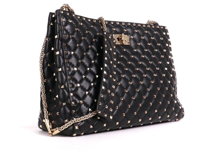 Valentino Garavani VALENTINO - Borsa tote Valentino Rockstud in pelle nera Nero - vista 2