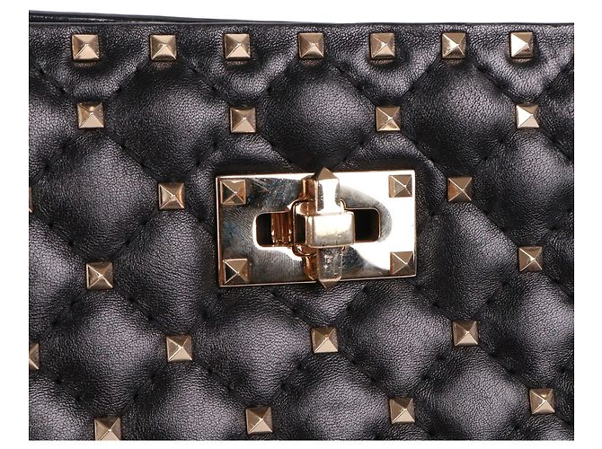 Valentino Garavani VALENTINO - Borsa tote Valentino Rockstud in pelle nera Nero - vista 5