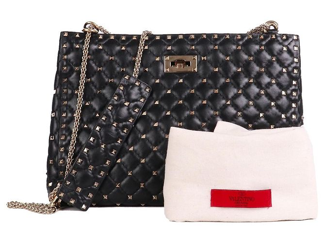 Valentino Garavani VALENTINO - Borsa tote Valentino Rockstud in pelle nera Nero - vista 9