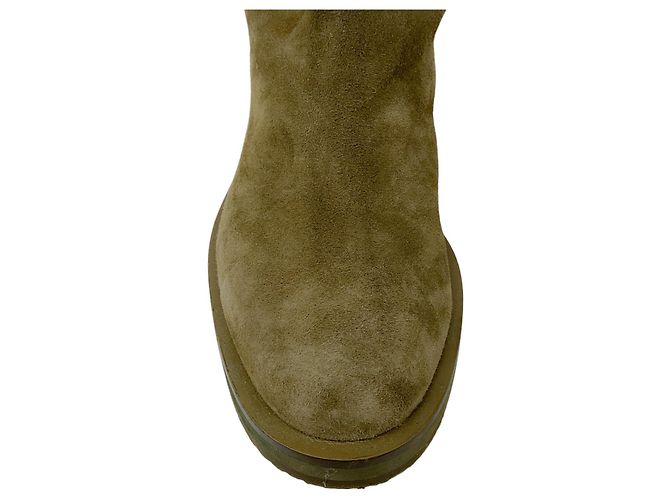 Stivaletti in suede foderati in shearling verde oliva Tamara Mellon - vista 5