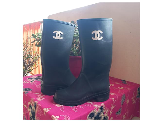 Cambon Chanel Botas de lluvia Negro - vista 2