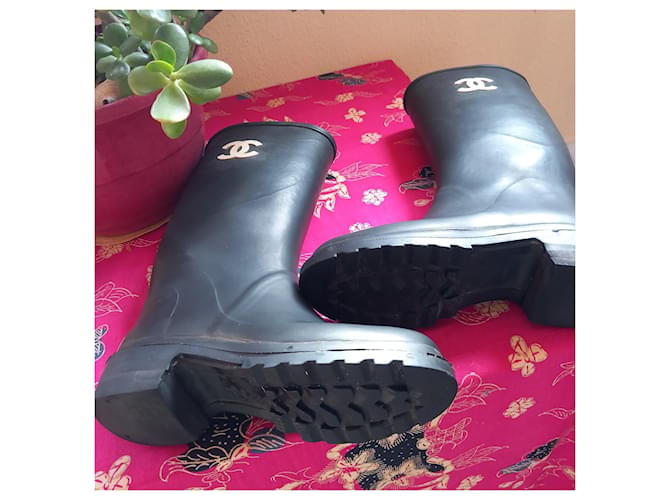 Cambon Chanel Botas de lluvia Negro - vista 5