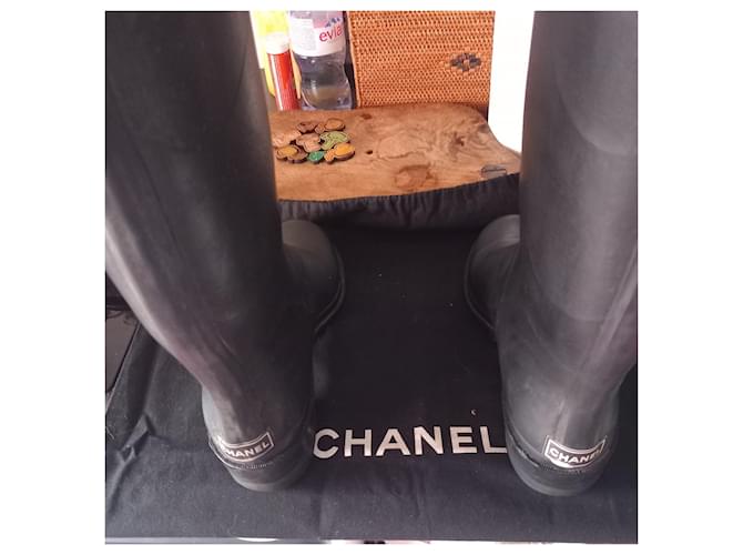 Cambon Chanel Botas de lluvia Negro - vista 6