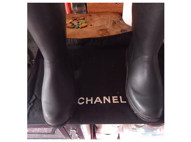 Cambon Chanel Botas de lluvia Negro - vista 7