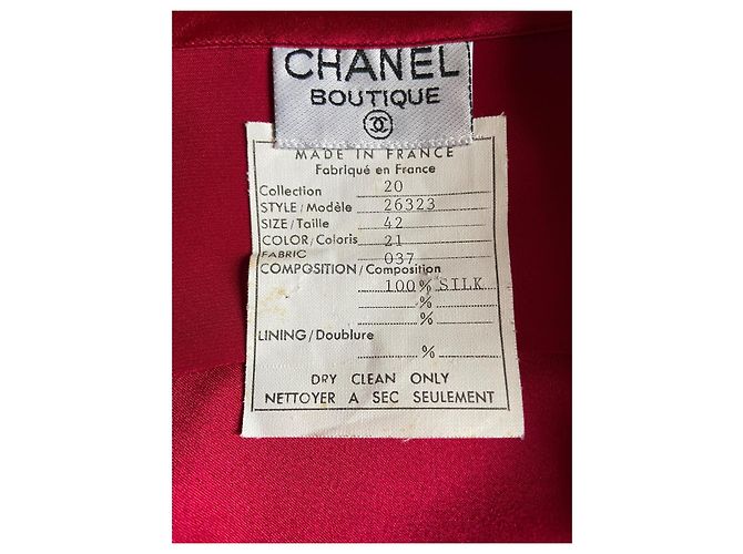 Camicetta Chanel in seta rossa Rosso - vista 5