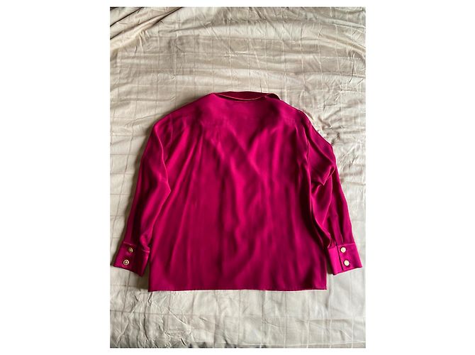 Camicetta Chanel in seta rossa Rosso - vista 8