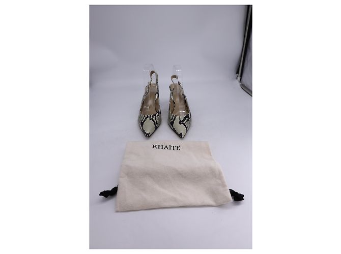 Khaite River 75mm Python-Embossed Pumps in Animal Print Leather - view 11