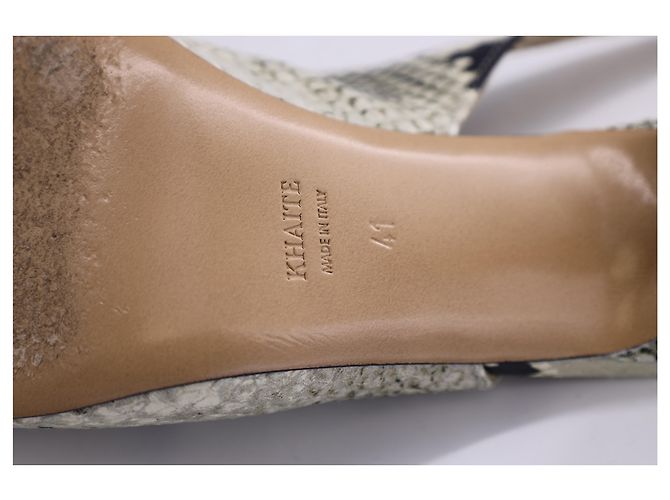 Khaite River 75mm Python-Embossed Pumps in Animal Print Leather - view 13