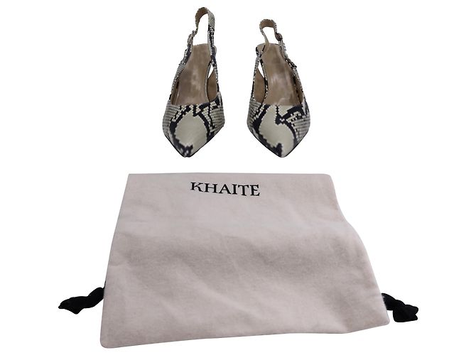 Khaite River 75mm Python-Embossed Pumps in Animal Print Leather - view 4