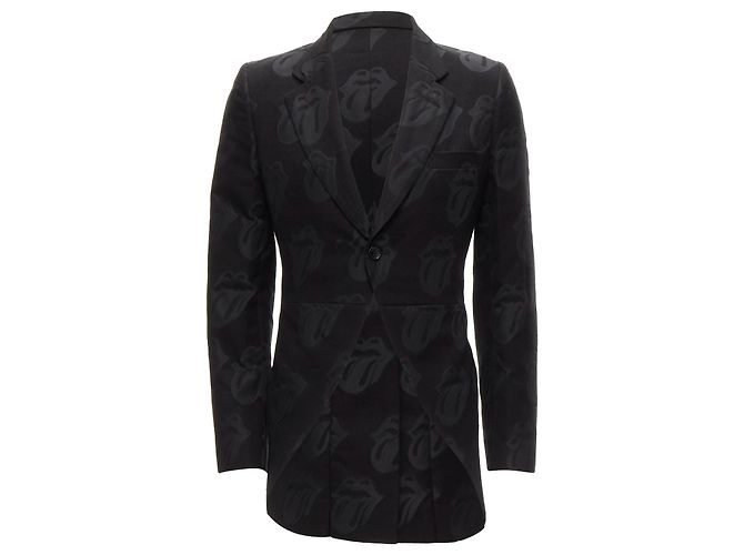 Comme Des Garcons Homme Plus 2005 Rolling Stone Jacquard Blazer Schwarz Frack M - Ansicht 3