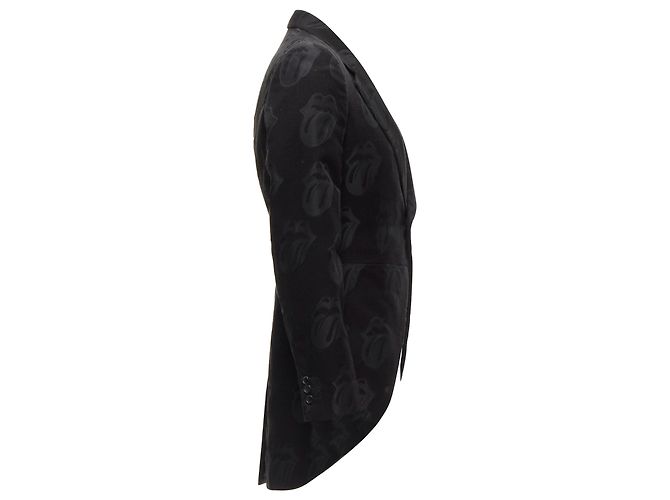 Comme Des Garcons Homme Plus 2005 Rolling Stone Jacquard Blazer Schwarz Frack M - Ansicht 5