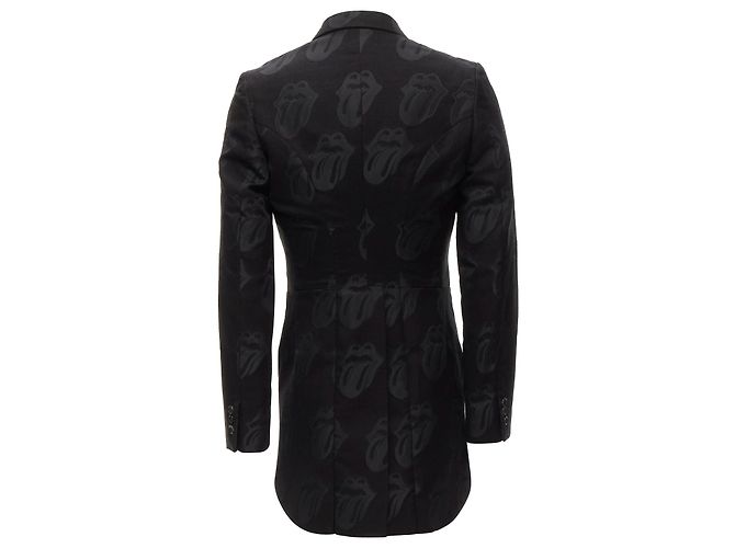 Comme Des Garcons Homme Plus 2005 Rolling Stone Jacquard Blazer Schwarz Frack M - Ansicht 6