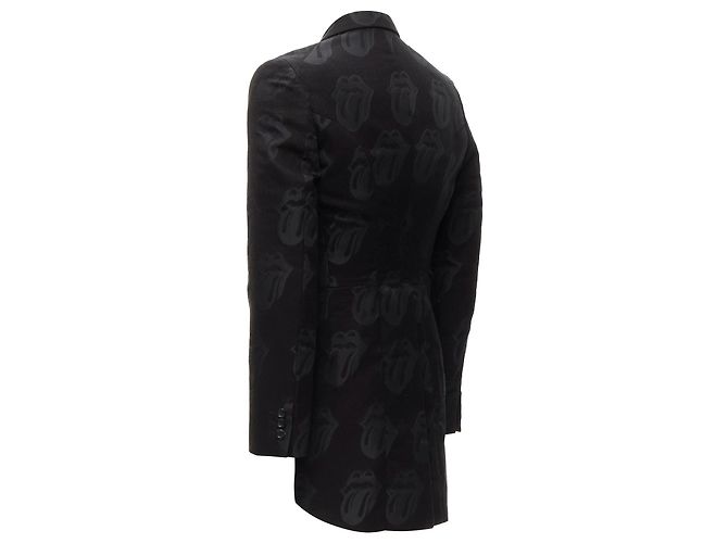 Comme Des Garcons Homme Plus 2005 Rolling Stone Jacquard Blazer Schwarz Frack M - Ansicht 7