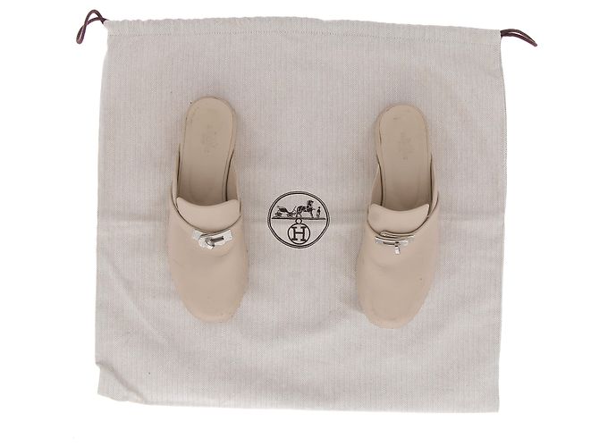 Mule e zoccoli Hermès T.EU 37 Pelle Crudo - vista 8
