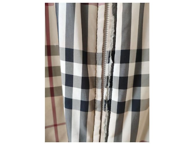 BURBERRY GIACCA IN NYLON CHECK E REVERSIBILE CASHMERE. Nero Bianco Beige - vista 11