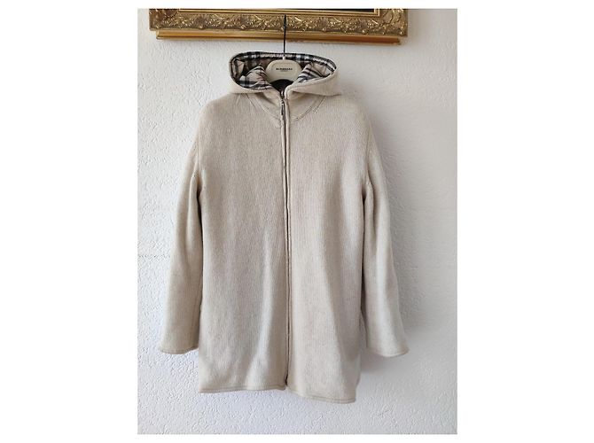 BURBERRY GIACCA IN NYLON CHECK E REVERSIBILE CASHMERE. Nero Bianco Beige - vista 6