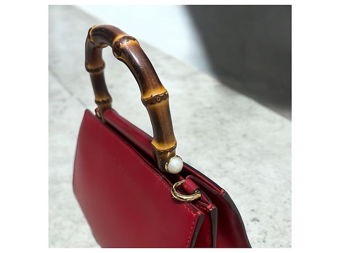 Borsa Mini Bamboo Nymphaea GUCCI rossa Rosso - vista 11