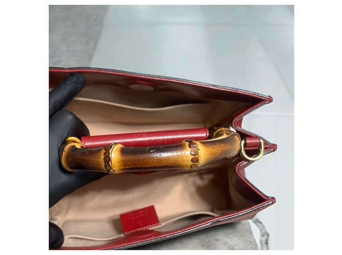 Borsa Mini Bamboo Nymphaea GUCCI rossa Rosso - vista 12