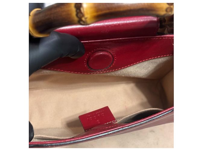 Borsa Mini Bamboo Nymphaea GUCCI rossa Rosso - vista 13
