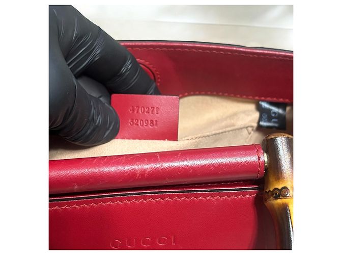 Borsa Mini Bamboo Nymphaea GUCCI rossa Rosso - vista 17