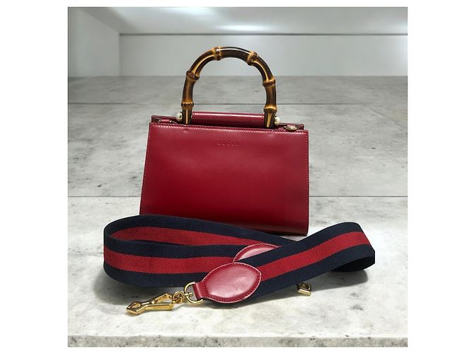 Borsa Mini Bamboo Nymphaea GUCCI rossa Rosso - vista 3
