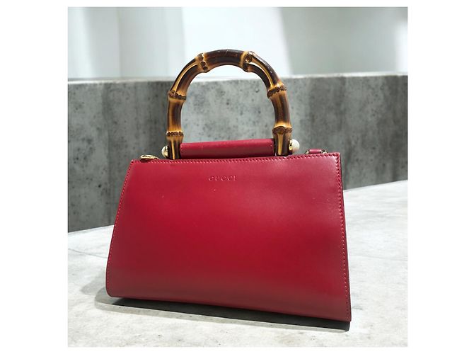 Borsa Mini Bamboo Nymphaea GUCCI rossa Rosso - vista 6