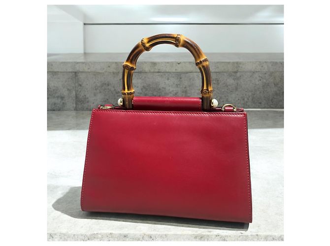 Borsa Mini Bamboo Nymphaea GUCCI rossa Rosso - vista 7