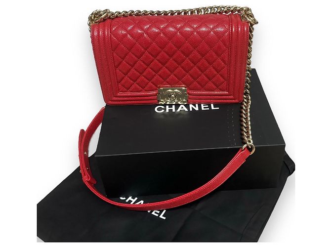 Borsa Med Boy Caviar CHANEL 2019 Rosso Gold hardware - vista 2