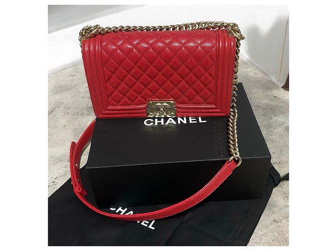 Borsa Med Boy Caviar CHANEL 2019 Rosso Gold hardware - vista 3