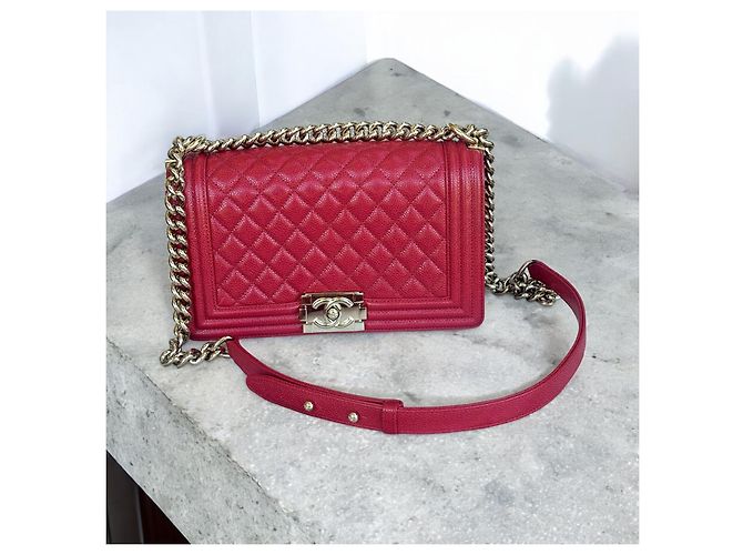 Borsa Med Boy Caviar CHANEL 2019 Rosso Gold hardware - vista 4