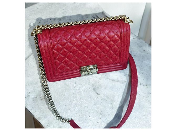 Borsa Med Boy Caviar CHANEL 2019 Rosso Gold hardware - vista 5