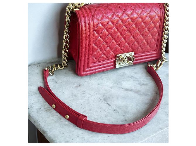 Borsa Med Boy Caviar CHANEL 2019 Rosso Gold hardware - vista 6