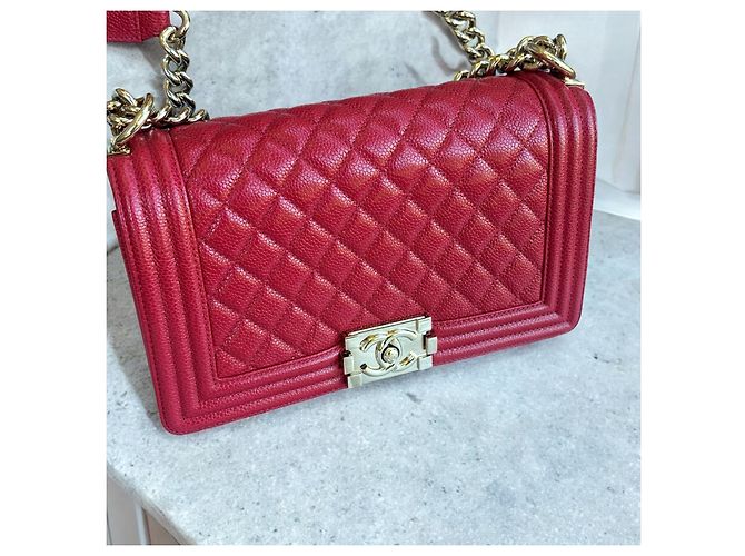 Borsa Med Boy Caviar CHANEL 2019 Rosso Gold hardware - vista 7