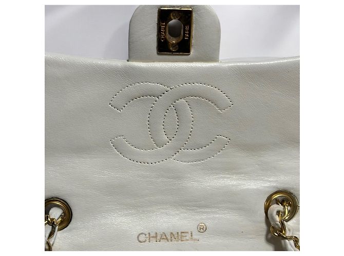 2004’ Vintage CHANEL Quilted Mini Square Flap Bag White Gold hardware - view 16