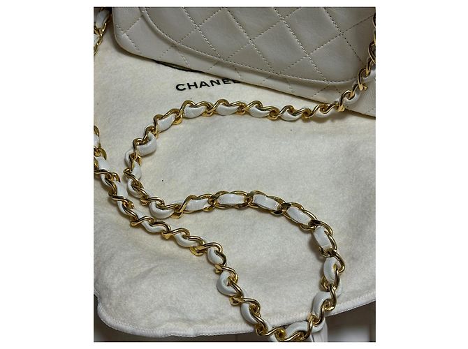 2004’ Vintage CHANEL Quilted Mini Square Flap Bag White Gold hardware - view 17
