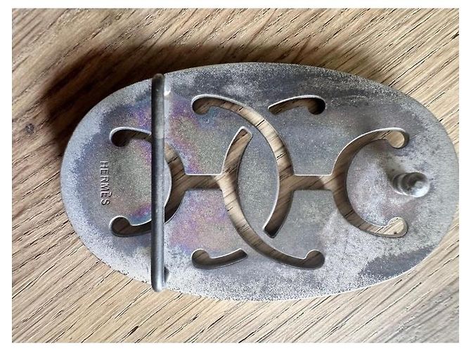 Hermès Gürtelschnalle Gebissmuster Stahl Silber Silber Hardware - Ansicht 3