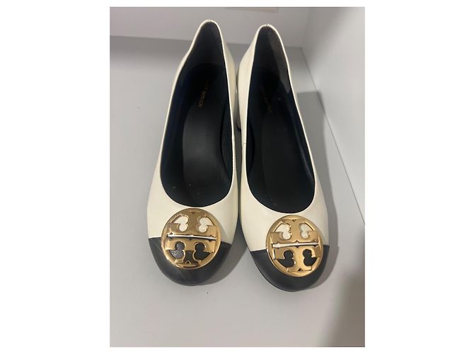 Tory Burch High Heels aus Leder schwarz weiß Größe 36 - Ansicht 2