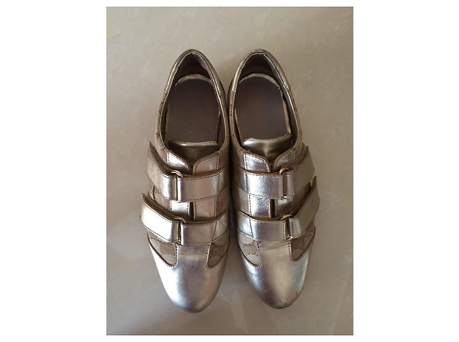 Baskets Gucci en cuir doré - vue 5