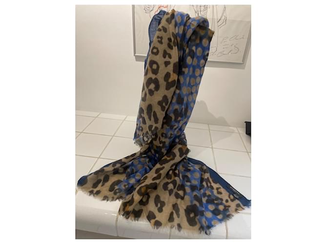 Givenchy Leopard Pattern Wool Scarf Multicolored - view 2