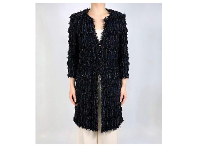 Chanel Schwarzer Lesage Tweed Mantel / Jacke - Ansicht 2