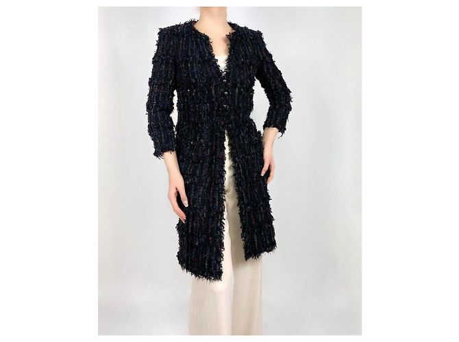 Chanel Schwarzer Lesage Tweed Mantel / Jacke - Ansicht 4
