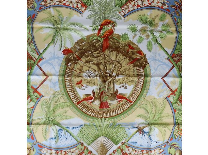 Hermès Carre 90 Aloha Schal Braun Mehrfarben - Ansicht 3