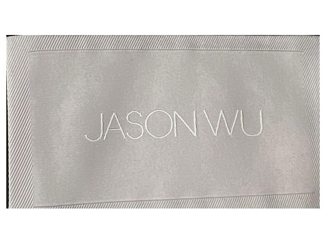 Vestido midi peplum a rayas en negro de viscosa de Jason Wu - vista 11