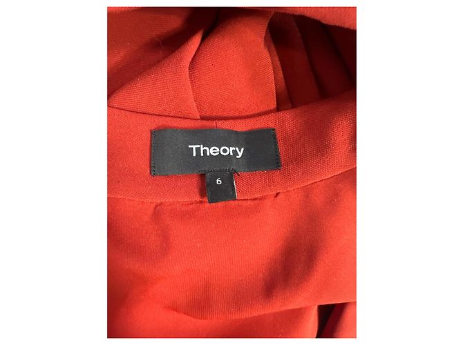 Vestido de crepé rojo con cuello de lazo Espere Admiral de Theory - vista 13