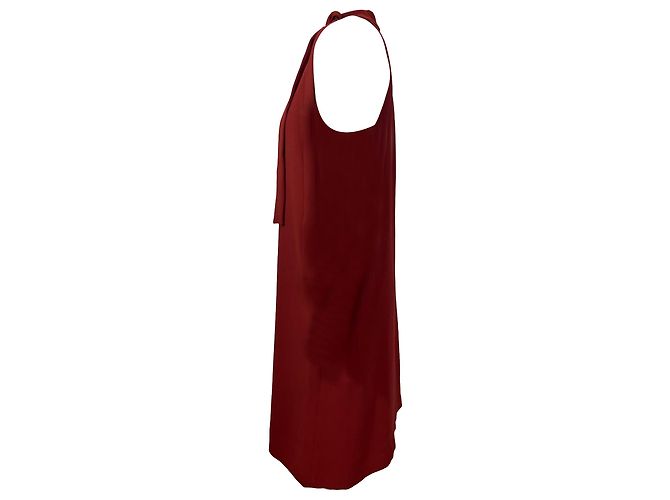 Vestido de crepé rojo con cuello de lazo Espere Admiral de Theory - vista 2