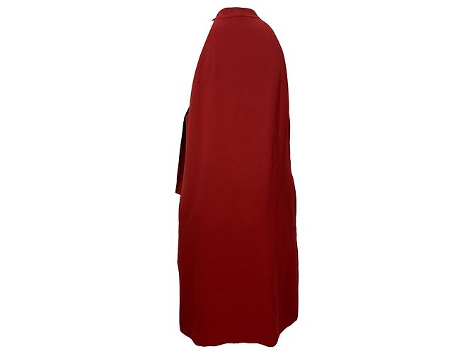 Vestido de crepé rojo con cuello de lazo Espere Admiral de Theory - vista 3