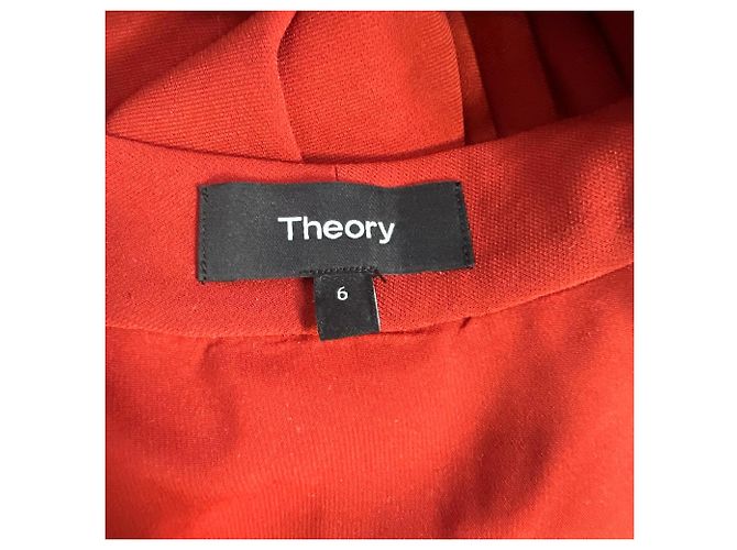 Vestido de crepé rojo con cuello de lazo Espere Admiral de Theory - vista 4